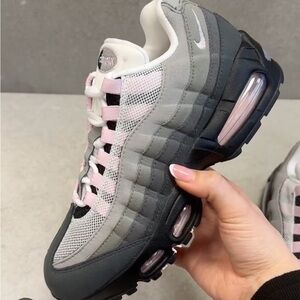 Nike Gray Pink Sneakers with Signature Air Max Design